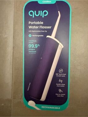 quip Rechargeable Portable Water Flosser — Purple and White